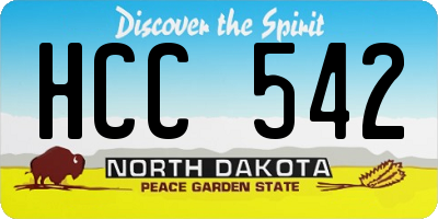 ND license plate HCC542