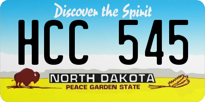 ND license plate HCC545