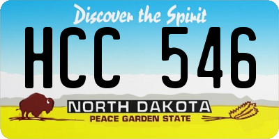 ND license plate HCC546