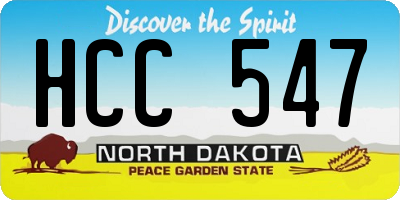 ND license plate HCC547