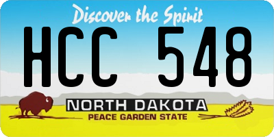 ND license plate HCC548