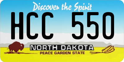 ND license plate HCC550