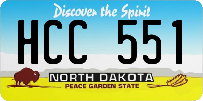 ND license plate HCC551