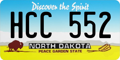 ND license plate HCC552