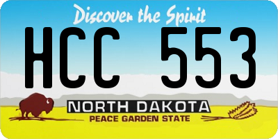 ND license plate HCC553