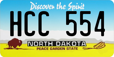 ND license plate HCC554