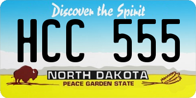 ND license plate HCC555