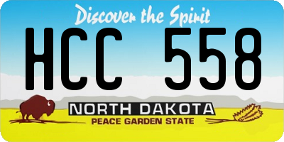 ND license plate HCC558