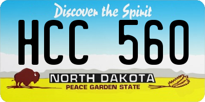 ND license plate HCC560