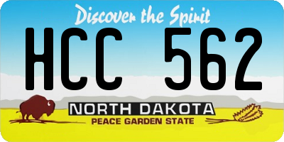 ND license plate HCC562