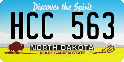 ND license plate HCC563