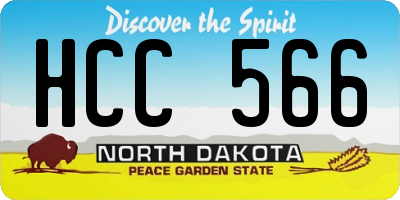 ND license plate HCC566