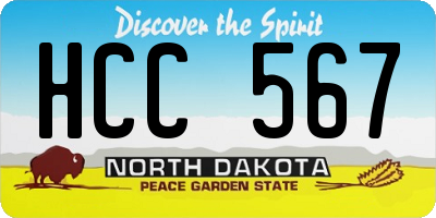 ND license plate HCC567