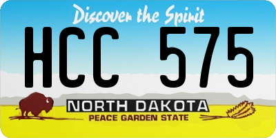 ND license plate HCC575