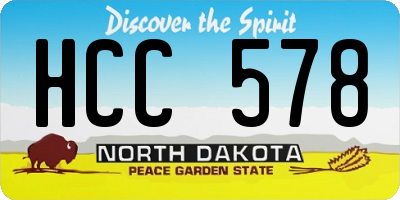 ND license plate HCC578