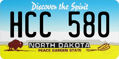 ND license plate HCC580