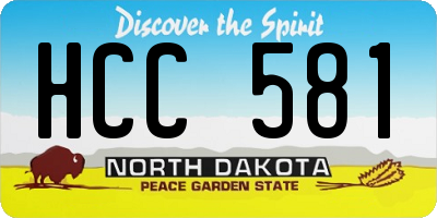 ND license plate HCC581