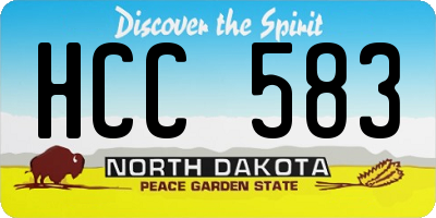 ND license plate HCC583