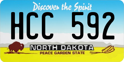 ND license plate HCC592