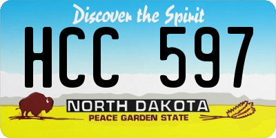 ND license plate HCC597