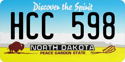 ND license plate HCC598