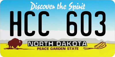 ND license plate HCC603