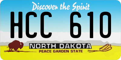 ND license plate HCC610