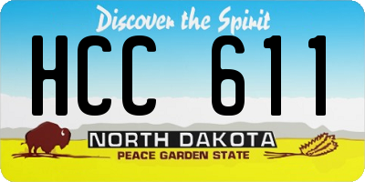 ND license plate HCC611