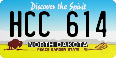 ND license plate HCC614