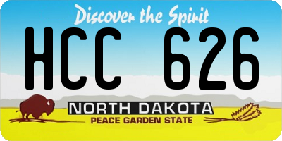 ND license plate HCC626