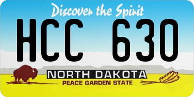 ND license plate HCC630