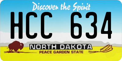 ND license plate HCC634