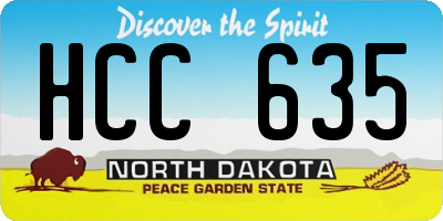 ND license plate HCC635