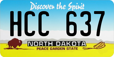 ND license plate HCC637