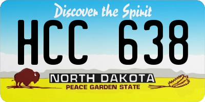 ND license plate HCC638