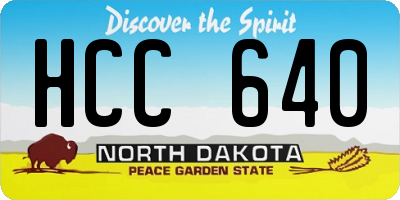 ND license plate HCC640