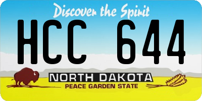 ND license plate HCC644