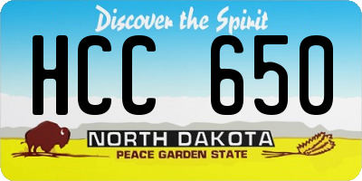 ND license plate HCC650
