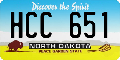 ND license plate HCC651