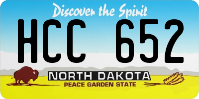 ND license plate HCC652