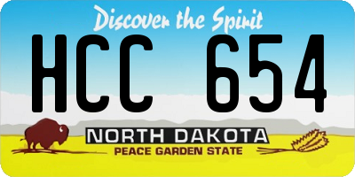 ND license plate HCC654