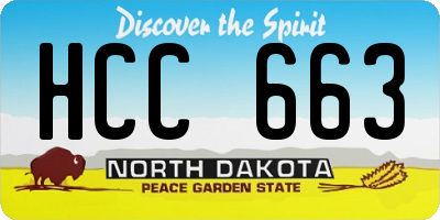 ND license plate HCC663