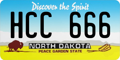 ND license plate HCC666