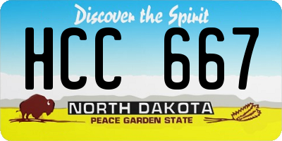 ND license plate HCC667