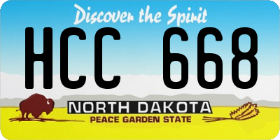 ND license plate HCC668