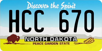 ND license plate HCC670