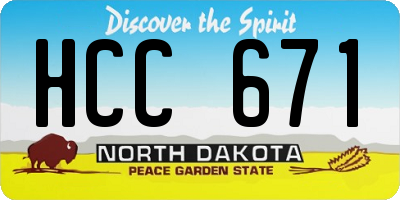 ND license plate HCC671