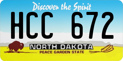 ND license plate HCC672