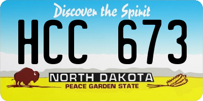 ND license plate HCC673