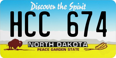 ND license plate HCC674